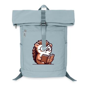 Bücherwurm-Igel: Der winzige Gelehrte - Laptop-Rucksack  - Eisblau - Vorne