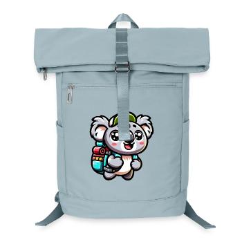 Abenteuerlustiger Koala Backpacker Illustration - Laptop-Rucksack  - Eisblau - Vorne