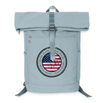 US Flag Map Round Emblem - Laptop Backpack - ice blue - Front