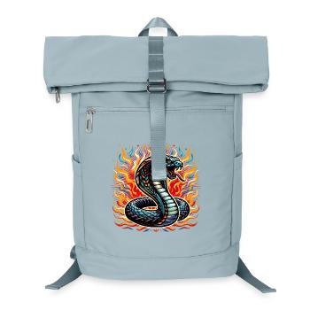 motif de serpent cobra coloré avec flammes - Sac à dos ordinateur - bleu glacier - Devant