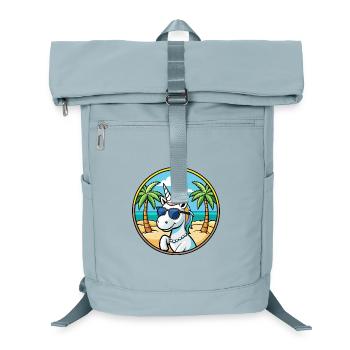 Ambiance estive de vacances à la plage de licorne - Sac à dos ordinateur - bleu glacier - Devant