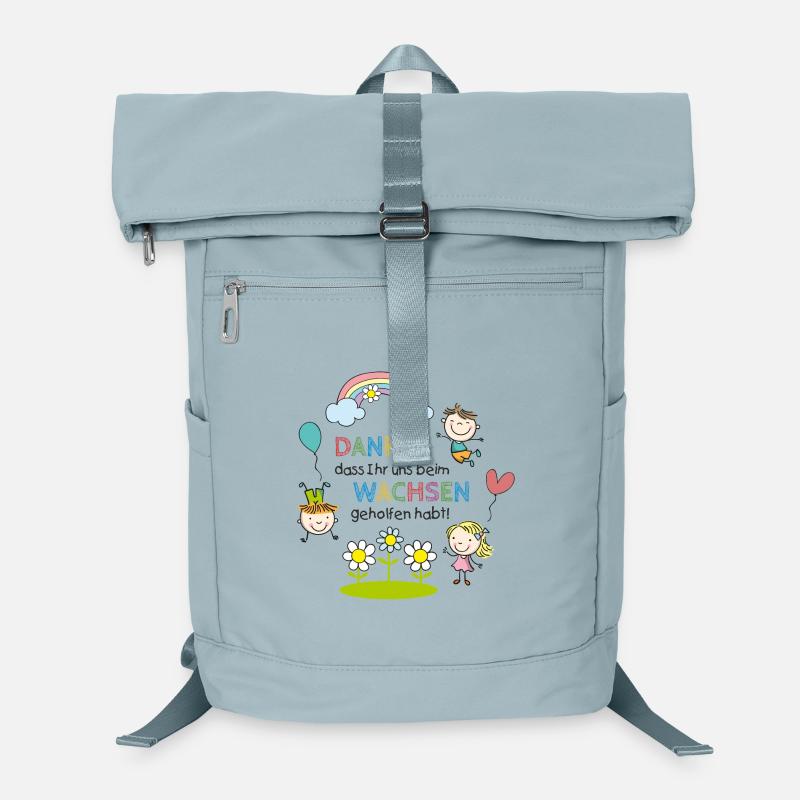Spruch Abschied | Kinder - Regenbogen - Blumen  Laptop-Rucksack 