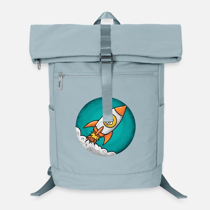 Crypto rocket: Bitcoin to the moon! - Laptop Backpack - ice blue