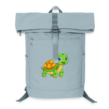 Schildkröte Niedliches Maskottchen Zeichentrickfigur Kawaii - Laptop-Rucksack  - Eisblau - Vorne