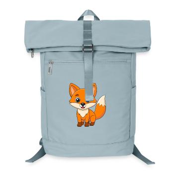 Fuchs Niedliches Maskottchen Zeichentrickfigur Kawaii - Laptop-Rucksack  - Eisblau - Vorne