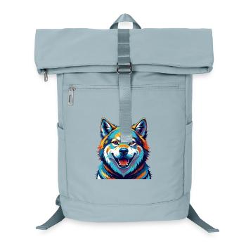 Akita Inu Dog Breed Colorful Cartoon Kawaii - Laptop Backpack - ice blue - Front