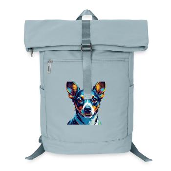 Decker Rat Terrier Chien Race Dessin Animé Kawaii - Sac à dos ordinateur - bleu glacier - Devant