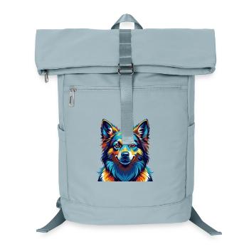 Spitz nordique chien race coloré dessin animé Kawaii - Sac à dos ordinateur - bleu glacier - Devant