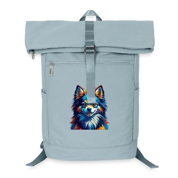 Poméranien Allemand Spitz Chien Race Dessin Animé Kawaii - Sac à dos ordinateur - bleu glacier - Devant