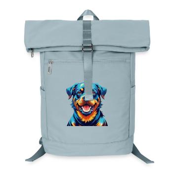 Rottweiler Chien Race Coloré Dessin Animé Kawaii - Sac à dos ordinateur - bleu glacier - Devant