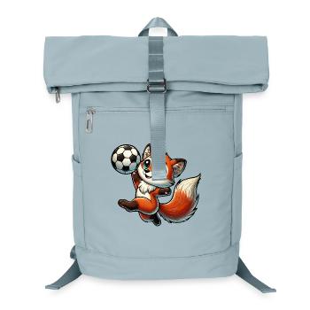 Cheerful fox playing with a soccer ball - Laptop Backpack - ice blue - Front