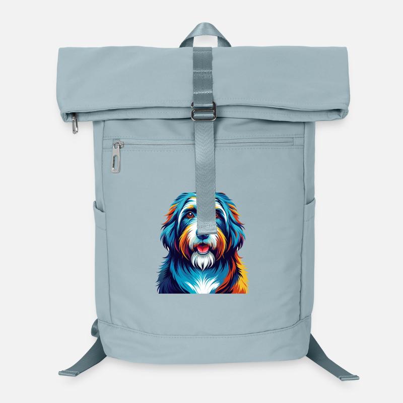 Bearded Collie Hunderasse Bunte Karikatur Kawaii Laptop-Rucksack 