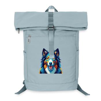 Scotch Collie Dog Breed Colorful Cartoon Kawaii - Laptop Backpack - ice blue - Front