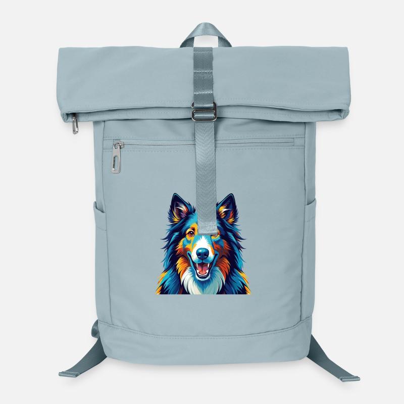 Scotch Collie Hunderasse Bunte Karikatur Kawaii Laptop-Rucksack 