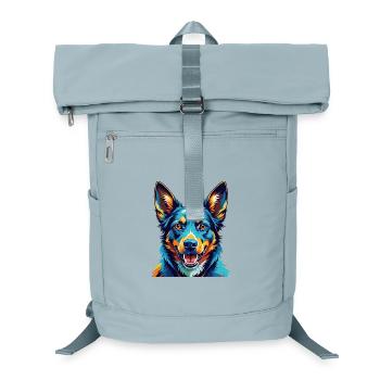Kelpie australien chien race dessin animé Kawaii - Sac à dos ordinateur - bleu glacier - Devant
