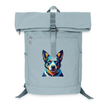 Bouvier australien chien race dessin animé Kawaii - Sac à dos ordinateur - bleu glacier - Devant