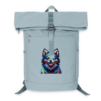 Spitz Chien Race Coloré Aquarelle Dessin Animé Kawaii - Sac à dos ordinateur - bleu glacier - Devant