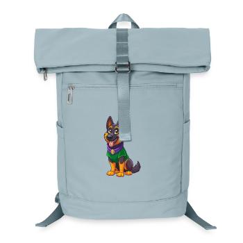 Deutscher Schäferhund Kawaii Zeichentrickfigur - Laptop-Rucksack  - Eisblau - Vorne