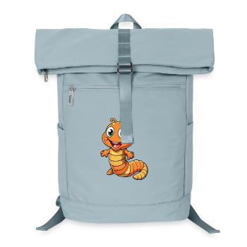 Regenwurm Niedliche Zeichentrickfigur Kawaii Clipart - Laptop-Rucksack  - Eisblau - Vorne