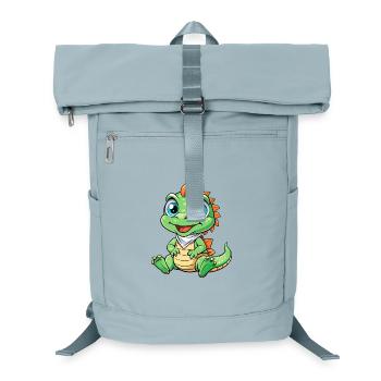basilic mignon personnage de dessin animé Kawaii Clipart - Sac à dos ordinateur - bleu glacier - Devant