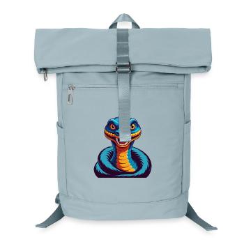 Anaconda Bunte Kawaii Cartoon Figur Clipart - Laptop-Rucksack  - Eisblau - Vorne