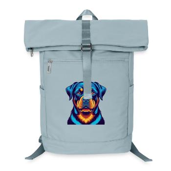 Rottweiler Hund Bunte Kawaii Zeichentrickfigur - Laptop-Rucksack  - Eisblau - Vorne