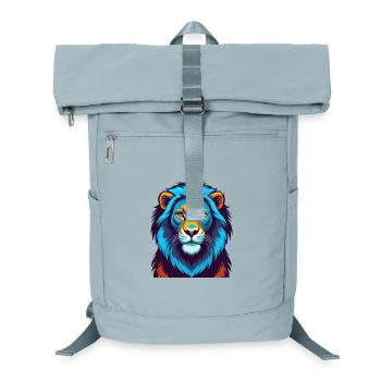 Asiatischer Löwe Bunte Kawaii Cartoon Figur Haustier - Laptop-Rucksack  - Eisblau - Vorne