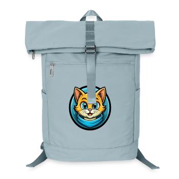 Kitten Colorful Kawaii Cartoon Character Clipart - Laptop Backpack - ice blue - Front
