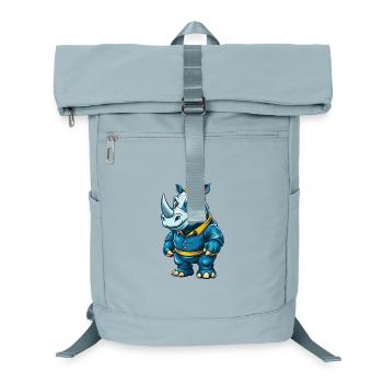 Rhino Cool Kawaii Cartoon Character Clipart - Laptop Backpack - ice blue - Front