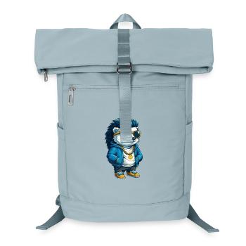 Cooler Cartoon-Igel mit Sonnenbrille Hip-Hop - Laptop-Rucksack  - Eisblau - Vorne