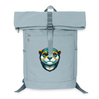 loutre mignon kawaii dessin animé clipart visage d’animal - Sac à dos ordinateur - bleu glacier - Devant