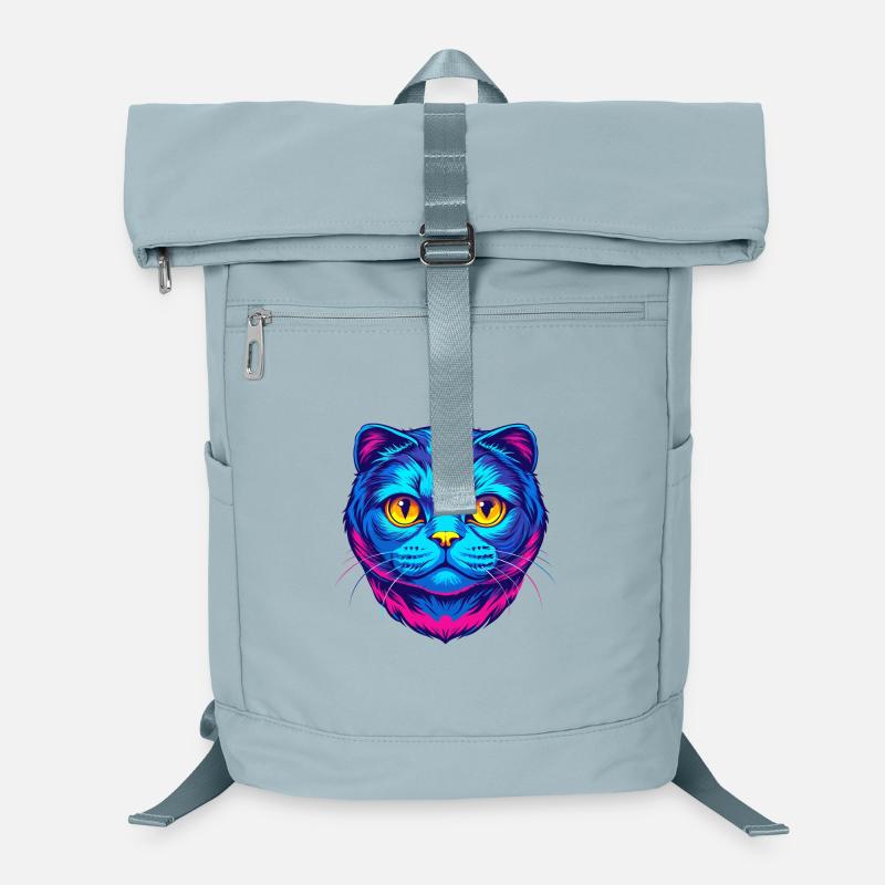 Chat Scottish Fold de race dessin animé kawaii animal de compagnie Sac à dos ordinateur