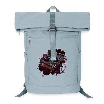 Bücher Design, Schlangen, Rosenblüten - Laptop-Rucksack  - Eisblau - Vorne