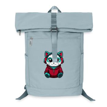 Asiatische Katzenrasse Cartoon Kawaii Tier Haustier - Laptop-Rucksack  - Eisblau - Vorne