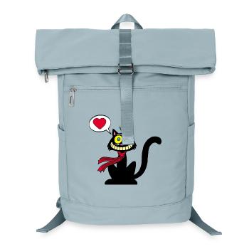 Black Cat in Love - Laptop Backpack - ice blue - Front