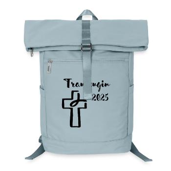 Trauzeugin 2025 Fisch taucht ins Kreuz - Laptop-Rucksack  - Eisblau - Vorne