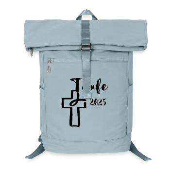 Taufe 2025 Fisch taucht in Kreuz Taufgeschenk - Laptop-Rucksack  - Eisblau - Vorne