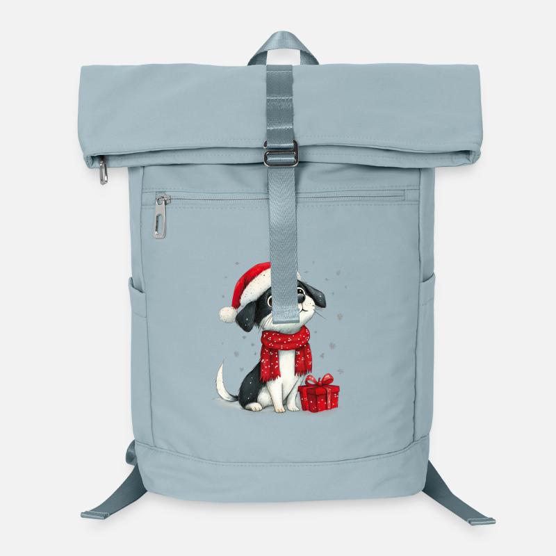 Weihnachtshund mit Bommelmütze Laptop-Rucksack 
