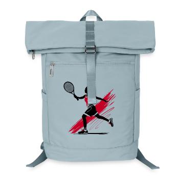 Tennis Tennisspielerin Silhouette, rot-schwarz - Laptop-Rucksack  - Eisblau - Vorne