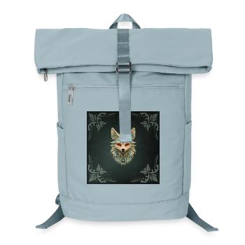 Mystical fox with piercing red eyes. - Laptop Backpack - ice blue - Front