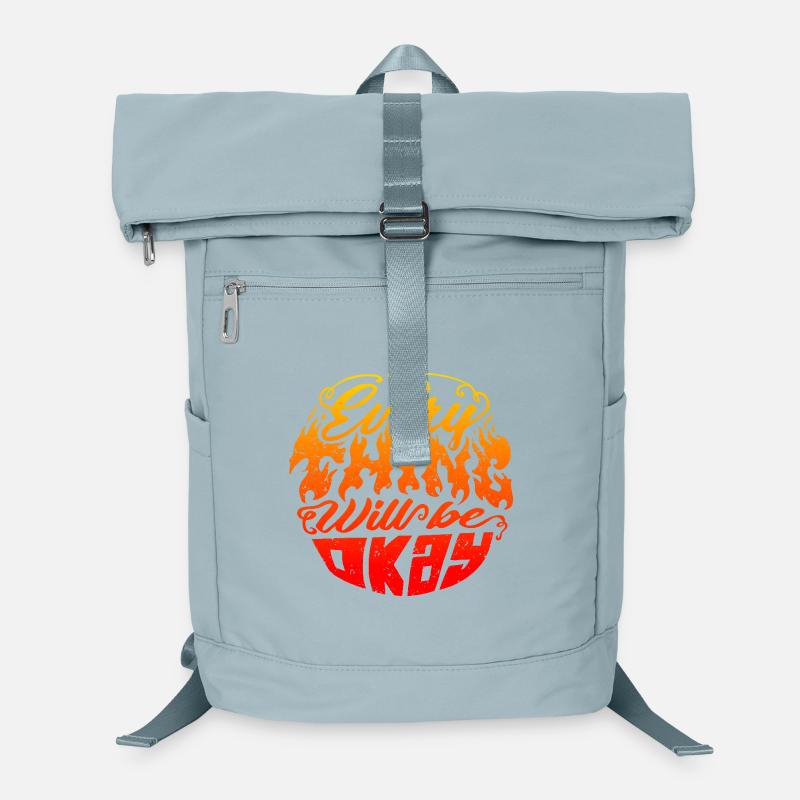 Everything Will Be Okay – Flammen-Lettering Laptop-Rucksack 