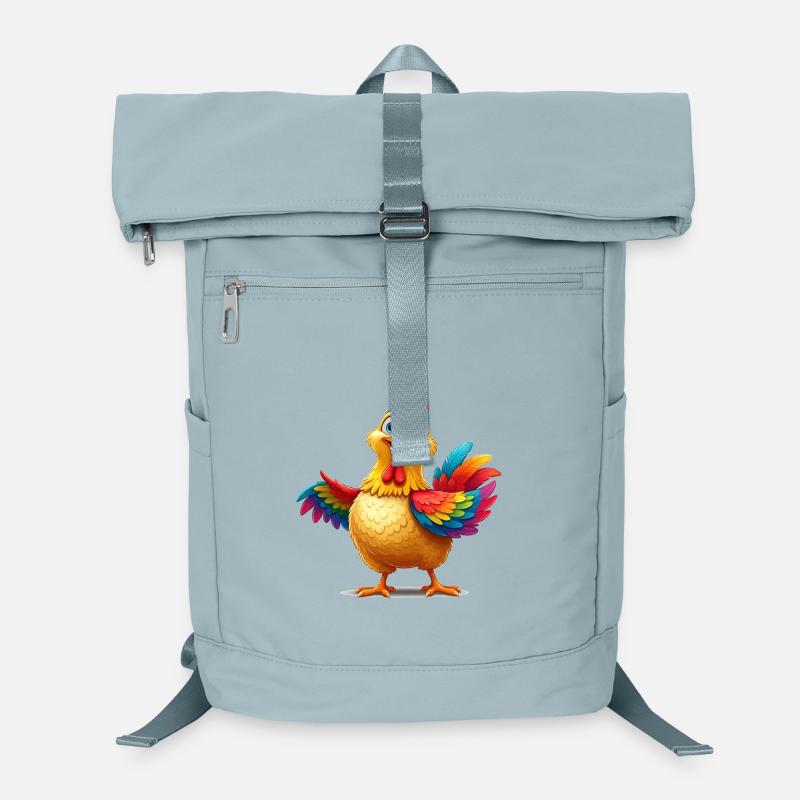 Lebendiges Regenbogenhuhn Illustration Laptop-Rucksack 
