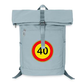 40e anniversaire, 40 ans, panneau de signalisation jaune - Sac à dos ordinateur - bleu glacier - Devant