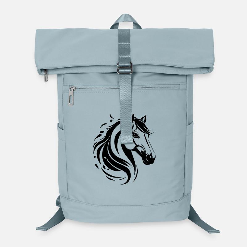 Motif cheval élégant en noir Sac à dos ordinateur