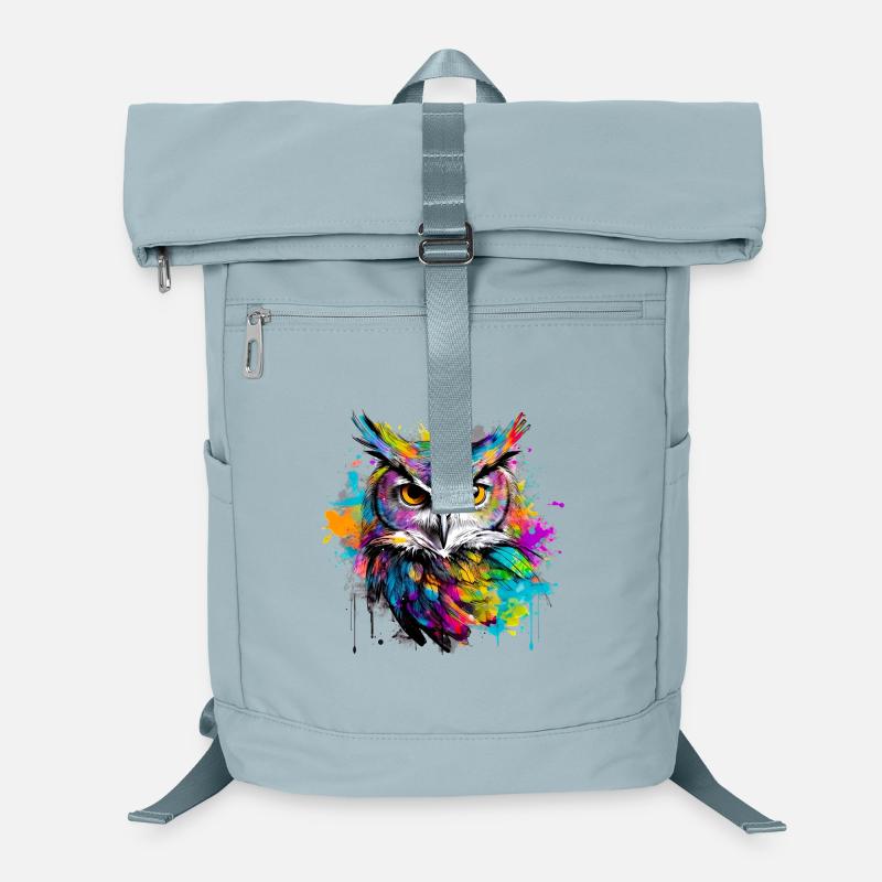 Unsere Eule mit bunten Farbklecksen Laptop-Rucksack 