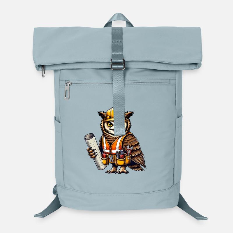 Bauarbeiter-Eule – Clever & Handwerklich! Laptop-Rucksack 