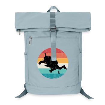 Retro Regenbogen Taucher Silhouette - Laptop-Rucksack  - Eisblau - Vorne