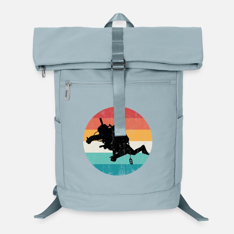 Retro Rainbow Diver Silhouette Laptop Backpack