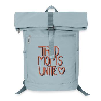 Tired Moms Unite Heart Font - Laptop Backpack - ice blue - Front