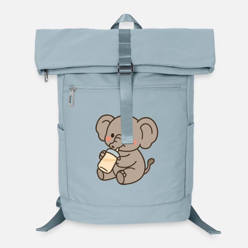 Little elephant with milk bottles Laptop Backpack
